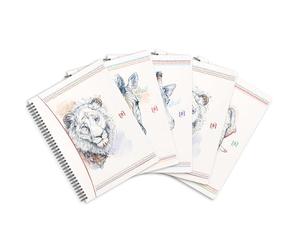 Oxford Lot de 5 Cahiers Boho Chic Format B5 (17 x 25 cm) Petit Carreaux Margés 120 Pages Reliure Intégrale Couverture Carte Rembordée Décors Assortis 400124699