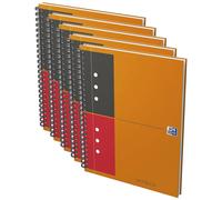 Oxford Lot De 5 Cahiers Notebook Spirale 17x21cm 160p Perforées 80g Lignées 6m-Orange
