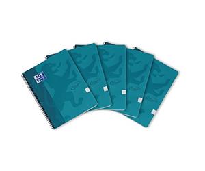 Oxford Lot de 5 cahiers tactiles A4 ++ Couverture douce au toucher double spirale 180 pages