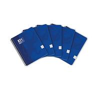 Oxford Lot de 5 cahiers tactiles lignés A5+ avec couverture douce au toucher - Double spirale - 180 pages - 7 mm