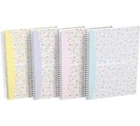 Oxford Lot de 5 carnets à spirales B5 à carreaux 120 pages avec couverture souple 4 motifs floraux