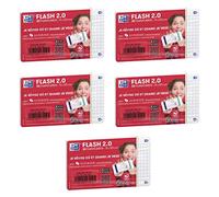 OXFORD Lot de 5 Paquets de 32 Fiches Bristol flashcards 2.0 Non Perforées 75x125 mm A7 Q5/5 blanc