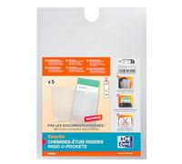 Oxford Pochettes-étuis Hawaï A4 Incolores – Lot de 5
