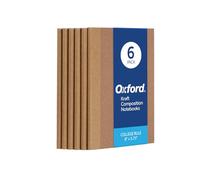 Oxford Lot de 6 carnets de composition - Papier ligné - 14 x 20 cm - Petite taille - 60 feuilles - Couvertures kraft (63831)