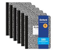 Oxford Lot de 6 carnets de composition - Papier ligné universitaire - 24 x 19 cm - 100 feuilles - Noir - 63767