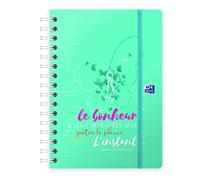 Oxford Monsieur Bonheur Agenda semainier Septembre 2017 à Décembre 2018 Couverture en rigide à élastique 15 x 21 cm Bleu