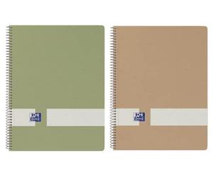 Oxford Nature Lot de 2 Cahiers A5+ Cartonnés 5x5 cm Carton Recyclé 80 Feuilles Micro-perforées Couleurs Neutres