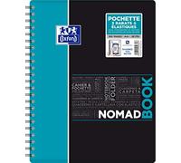 Oxford NomadBook Cahier à Spirales A4+ 160 pages Grands Carreaux Seyès Couverture Polypro Couleur Aléatoire 240x310 mm