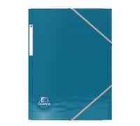 OXFORD Oceanis Pochette Plastique 3 Rabats A4 avec Elastique Couverture Polypro Recyclé Opaque Couleur Aléatoire