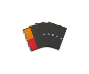 Oxford Office - 100102880 - Active Book - Cahier bureau reliure intégrale - 160 pages - Orange - Lot de 5