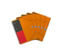 Oxford Office 100104296 Lot de 5 Meeting Book Cahier bureau reliure intégrale 160 pages Orange