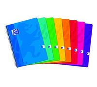 Oxford Office - Classique - 100104752 - Cahier reliure spirale avec grands carreaux - 24 x 32 cm - 180 pages - Assortis - Lot de 10