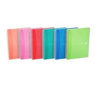 Oxford Office My Colours Lot de 5 Cahiers à Spirales Format A5 (14,8 x 21cm) 180 Pages Lignée 7mm Couvertures Polypro Couleurs Vives Assorties