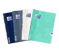 Oxford OpenFlex Cahier A4 ligné (9 mm) avec marge, 60 feuilles, aspect Paper+, couverture en polypropylène flexible, plat à 180°, imperméable pour l'école et l'université, couleurs variées