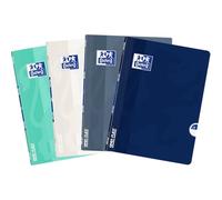 Oxford OpenFlex Cahier A4 quadrillé avec marge, 60 feuilles, aspect premium Paper+, couverture en polypropylène flexible, plat à 180°, cahier imperméable pour l'école et l'université, couleurs variées