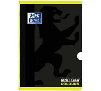 Oxford openflex color carnet de notes agrafé 48 feuilles 1 ligne 2m couverture plastique a4 lime - pack 10
