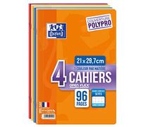 Oxford Cahiers OpenFlex Lot de 4 A4 96 pages Seyès Couleurs assorties