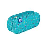 Oxford ovale Federtasche floral türkis