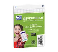 OXFORD Paquet de 32 Fiches Bristol revision 2.0 Non Perforées 105x148 mm A6 Q5/5 blanc