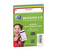 OXFORD Paquet de 32 Fiches Bristol revision 2.0 Non Perforées 105x148 mm A6 Q5/5 coloris assortis