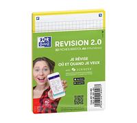 OXFORD Paquet de 32 Fiches Bristol revision 2.0 Non Perforées 105x148 mm A6 Q5/5 jaune