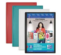 OXFORD Porte Vue Polyvision A4 160 vues / 80 pochettes Couverture Polypro Opaque Couleur Aléatoire
