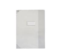 Oxford Protège-cahier A4 en PVC 34 x 32 cm avec rabat et porte-étiquette Incolore
