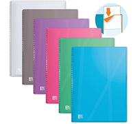 OXFORD Protège-Documents Hawaï A4 80 vues / 40 Pochettes Couverture Polypro Coloris Assortis