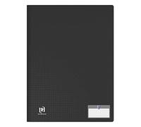 Oxford Protège-documents Memphis A4 – 160 vues / 80 pochettes – Couverture Polypro Noir