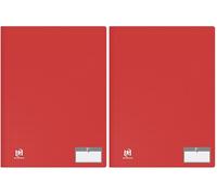OXFORD Protège-Documents Memphis A4 60 vues / 30 pochettes Couverture Polypro Rouge (Lot de 2)