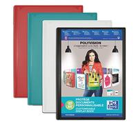 OXFORD Protège-Documents Polyvision A4 60 vues / 120 pochettes Couverture Polypro Opaque Coloris Assortis