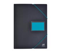 OXFORD Protège-Documents Students A4 120 vues / 60 Pochettes Couverture Polypro Bicolore Noir/Bleu