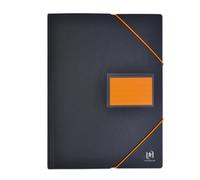 OXFORD Protège-Documents Students A4 200 vues / 100 Pochettes Couverture Polypro Bicolore Noir/Orange