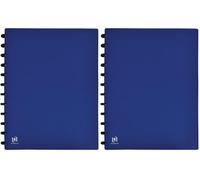 OXFORD Protège-Documents Variozip Memphis A4 60 vues / 30 pochettes amovibles Couverture Polypro Bleu (Lot de 2)