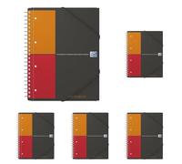 Oxford, Quaderno Maxi Spiralato Meetingbook A4+, 1 Pezzo, Rigatura 5 mm, 160 Pagine, Carta 80 gr, App Scribzee, Nero (Lot de 5)