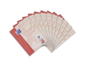 Oxford Recycling College Lot de 10 cahiers A4 quadrillés avec double marge 80 feuilles