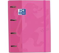 Oxford ring binder touch 4x35 european binder avec recharge 100 feuilles 5x5 a4+ rose pastel