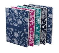 Oxford Romance Lot de 5 carnets de notes B5 (17 x 24,5 cm) à carreaux, 160 pages, couverture souple avec détails brillants et découpe couleur du motif, 4 motifs