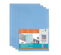 OXFORD Sachet de 10 Pochettes-Coin Fard'Liss A4 PVC Lisse Epaisseur 20/100ème Bleu
