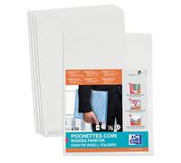 OXFORD Sachet de 10 Pochettes-Coin Fard'Or A4 PVC Lisse Epaisseur 14/100ème Incolore
