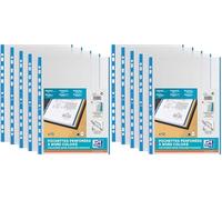 OXFORD Sachet de 10 Pochettes Perforées à Bande et Bords Colorés A4 Polypro Lisse Epaisseur 9/100ème Bleu (Lot de 2)