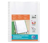 Oxford Sachet de 10 pochettes perforées A4 Maxi capacité Polypro lisse 20/100ème incolore