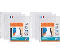 OXFORD Sachet de 10 Pochettes Perforées SM3 A4 PVC Lisse Epaisseur 10/100ème Incolore (Lot de 2)