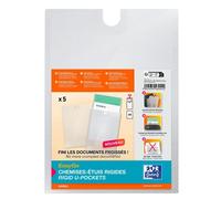 Oxford Sachet De 5 Easygo Chemise Étui Rigide Hawai A4 Incolore