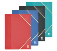 OXFORD School Life Recyc+ 3 Pochettes Plastiques 3 Rabats A4 avec Elastique Couverture Polypro Recyclé Couleurs Assorties