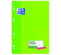 Oxford Scolaire 100105678 Feuilles A4 doubles petits carreaux 200 pages Blanc
