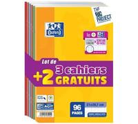 Oxford – Cahiers Seyès A4 – Lot de 5 – Modèle aléatoire