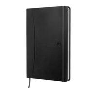 Oxford Signature Cahier A5 feuilles blanches, couverture extra rigide cousue, 80 feuilles, couleur noire