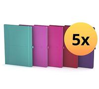 Oxford Signature Lot de 5 carnets quadrillés DIN B5 160 pages 5 couleurs