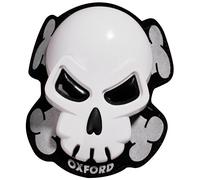 Oxford Rider Equipment glisseurs de genoux Skull pour combinaison en cuir Blanc